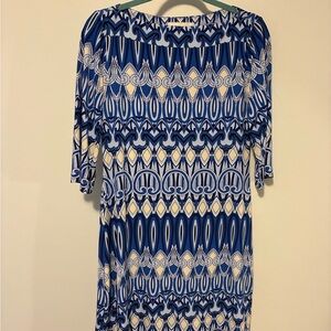 Blue and White Patterned Dress
